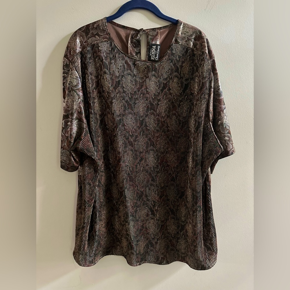 Vintage Erena by Irene Koenig Iridescent Floral Top